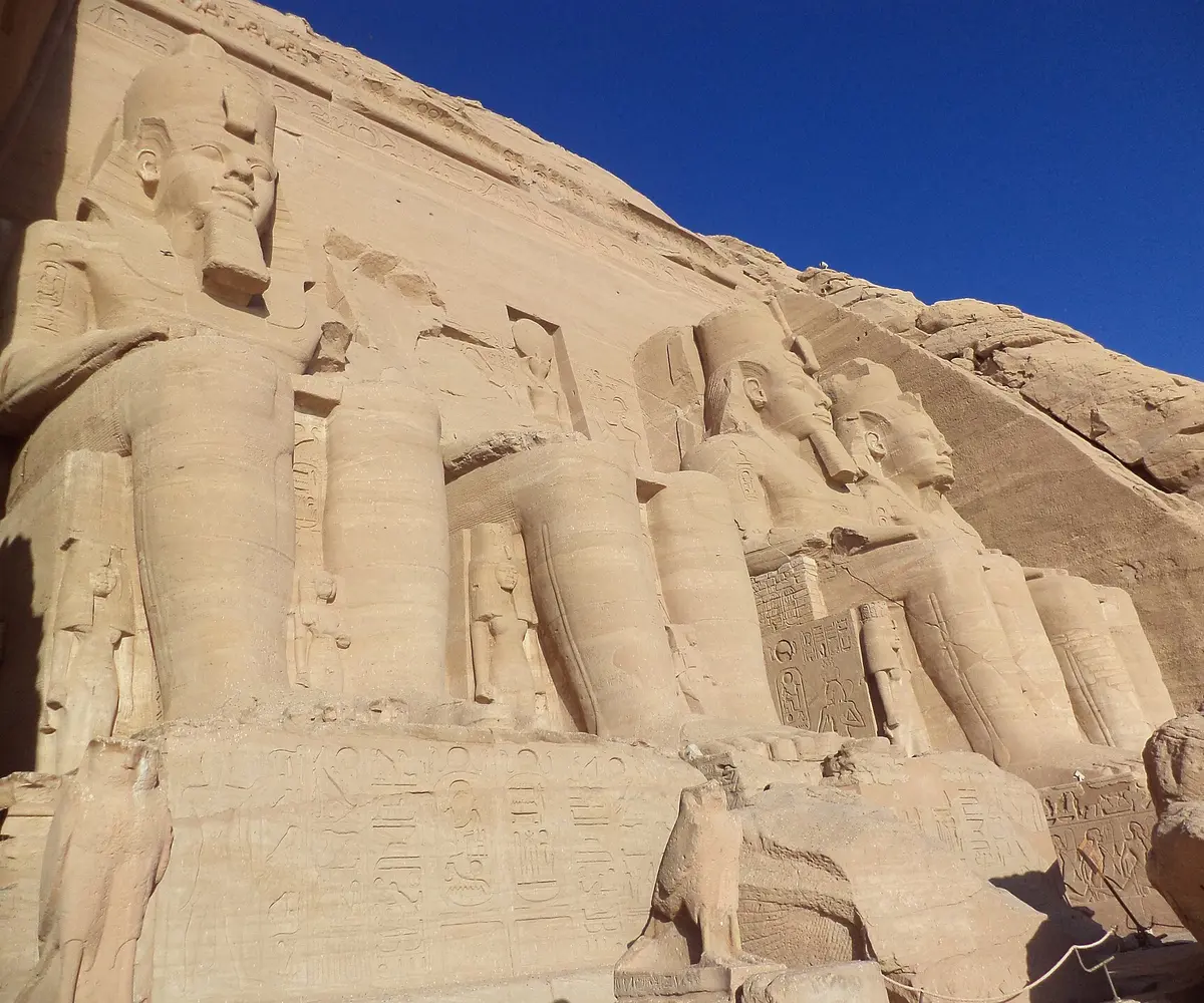 Colossal statues of Ramesses II at Abu Simbel Temple