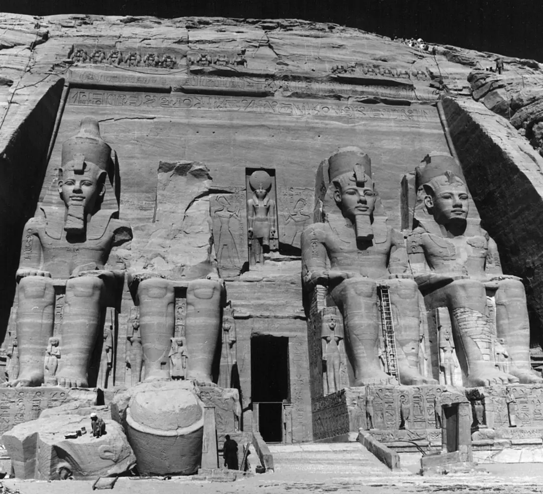 Historic reconstruction of Abu Simbel Temple in 1968