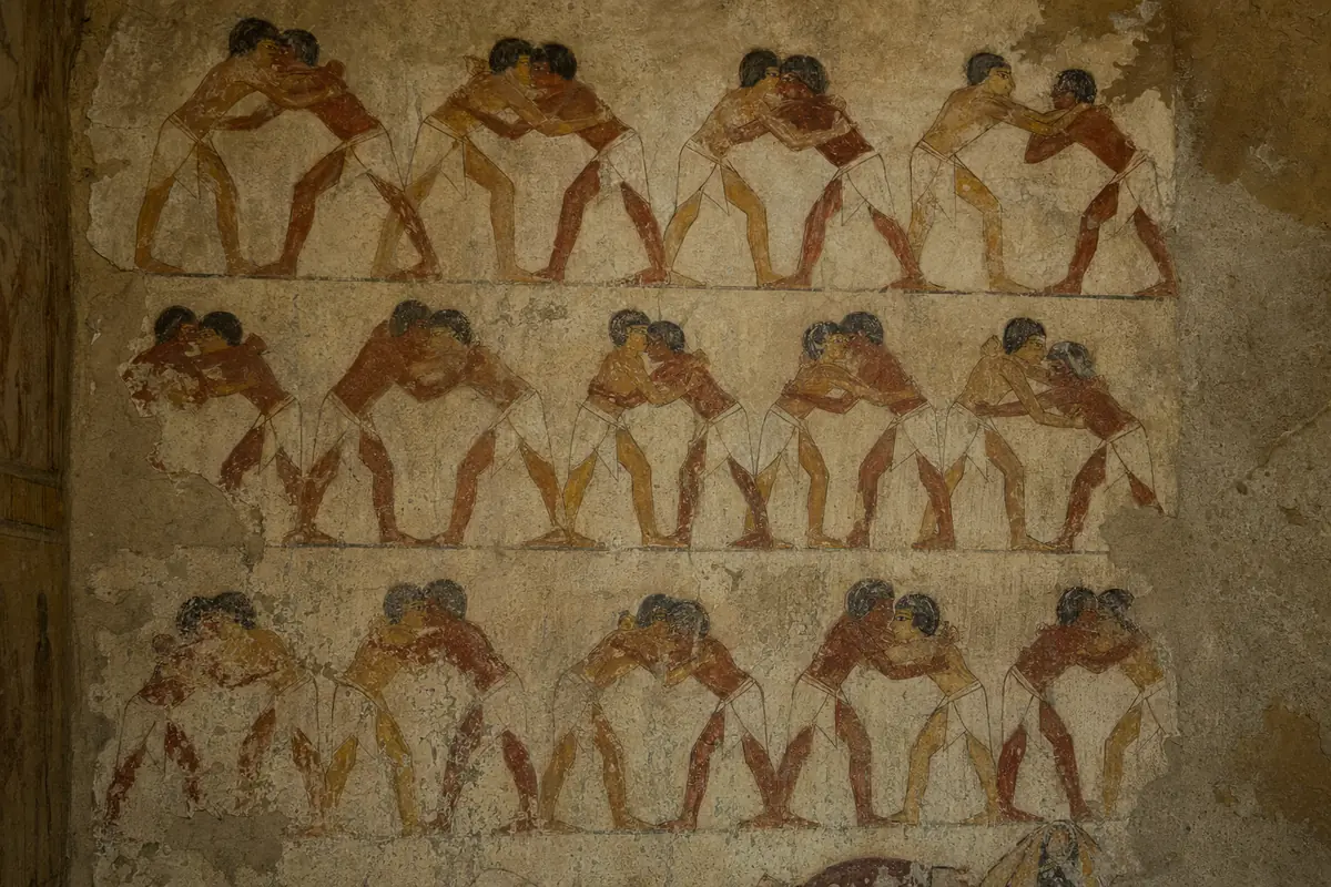 Beni Hassan Tombs wrestling scenes in Baqet III’s chapel