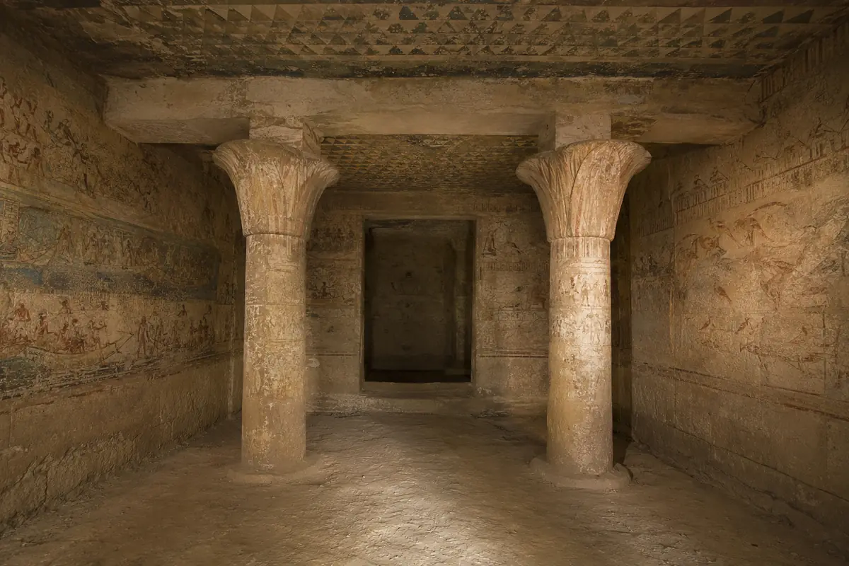 Beni Hassan Tombs lotus-columned chapel of Khety