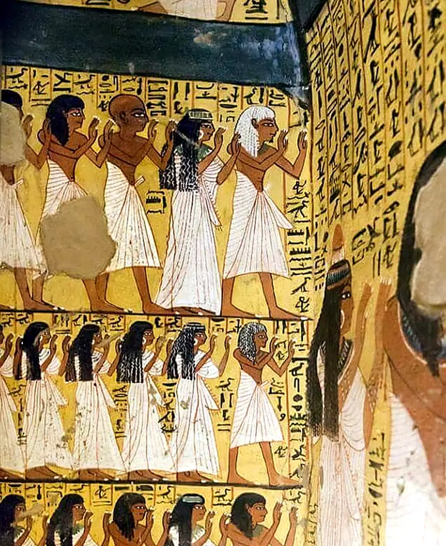 Family procession painting from a Deir el-Medina workers tomb