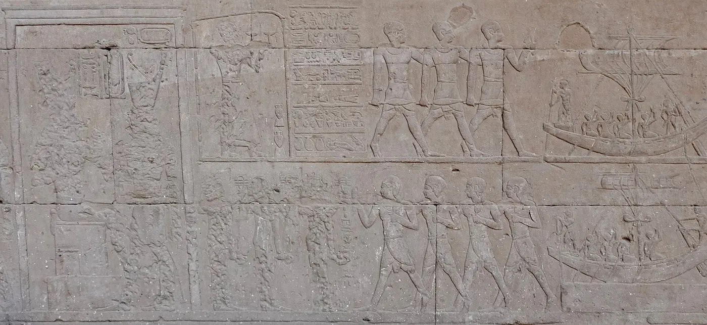 Sacred barque procession relief
