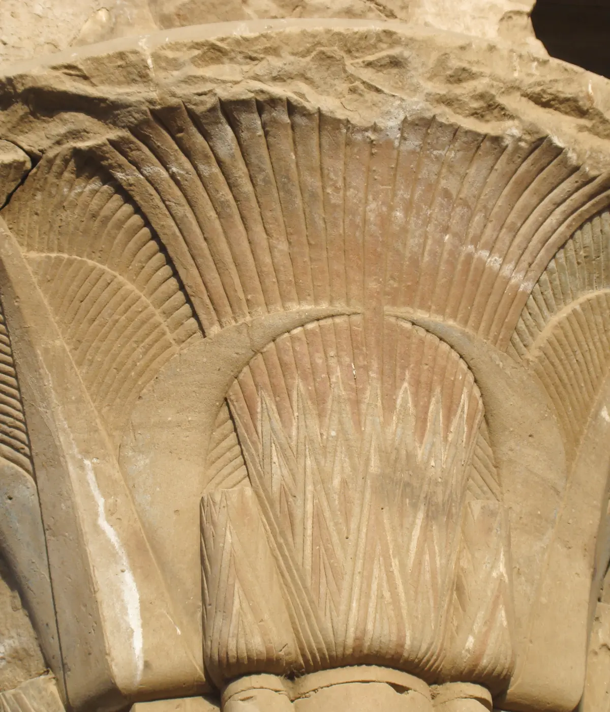 Lotus column capital from the mammisi at Edfu Temple