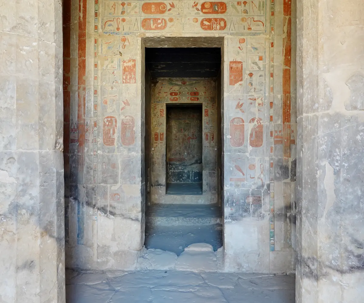 Entrance to Hathor Chapel in Hatshepsut Temple