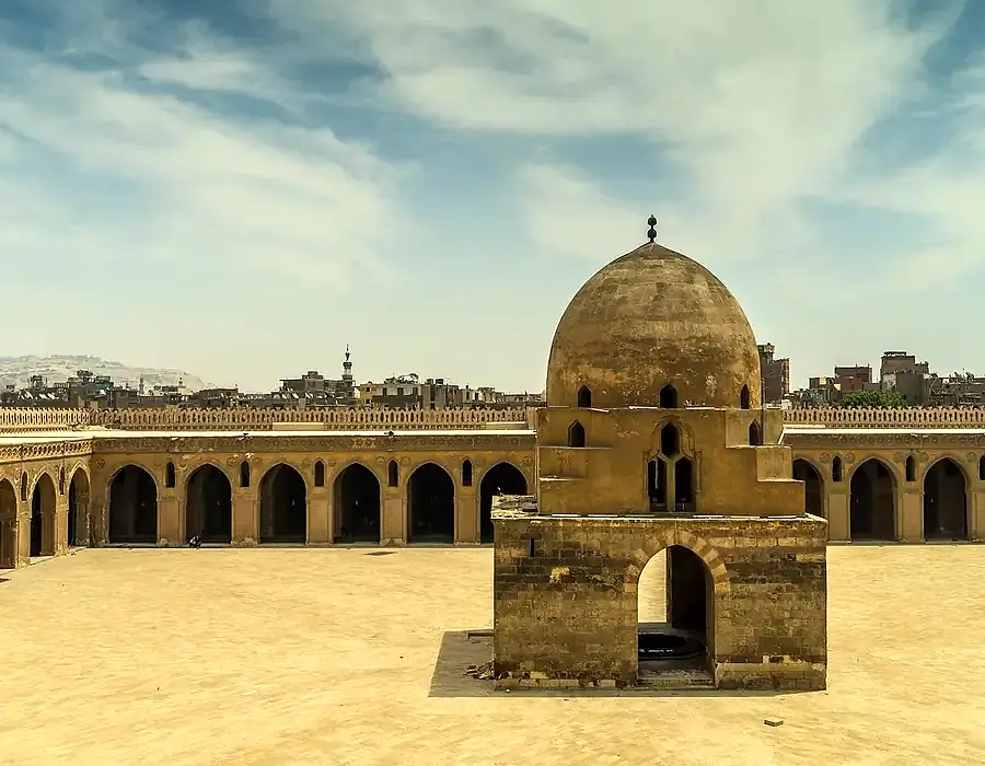 Vast courtyard of the Mosque of Ibn Tulun