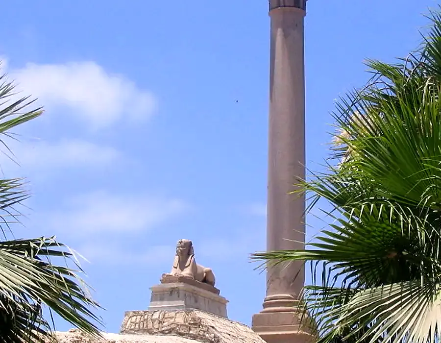 Historical sites in Egypt including Pompey's Pillar
