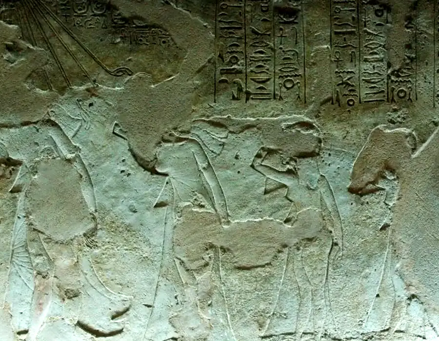 Tell el-Amarna ancient city and royal reliefs in Egypt