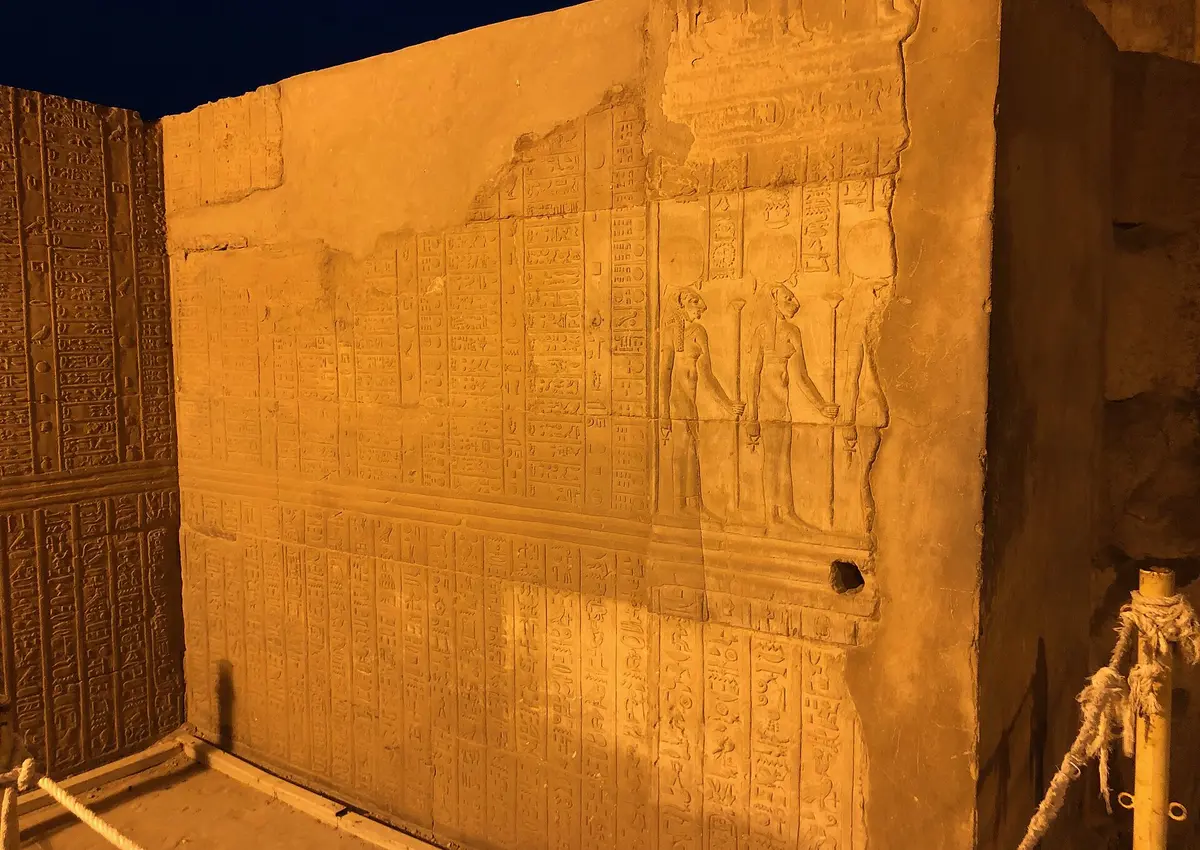 Ancient calendar relief at Kom Ombo Temple