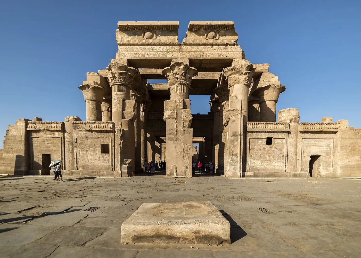 Symmetrical double sanctuary and columns of Kom Ombo Temple