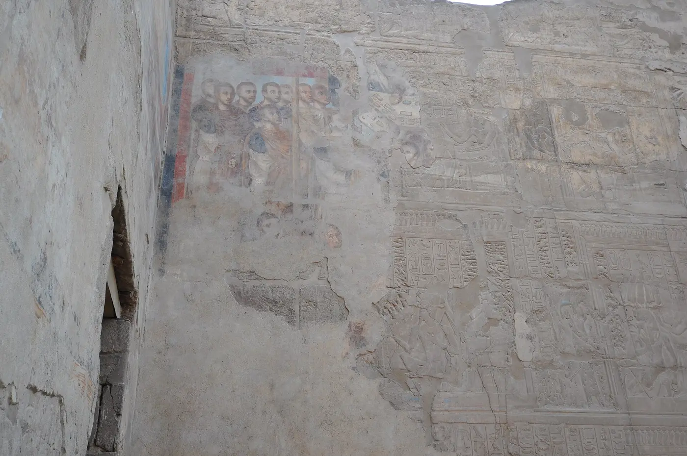 Roman and early Christian painted remains inside the ancient sanctuary