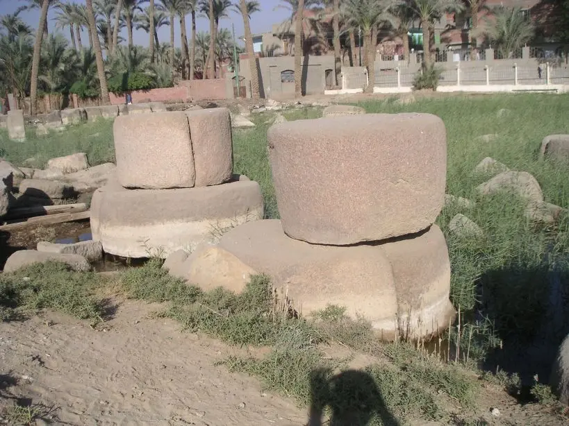 Granite column bases in the Ptah temple precinct