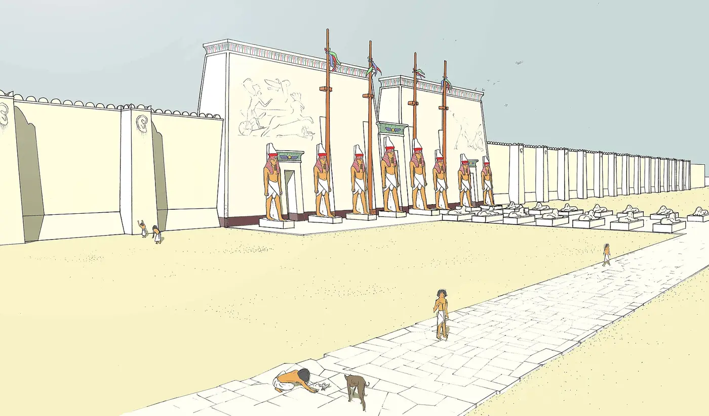 Reconstruction drawing of the great temple of Ptah