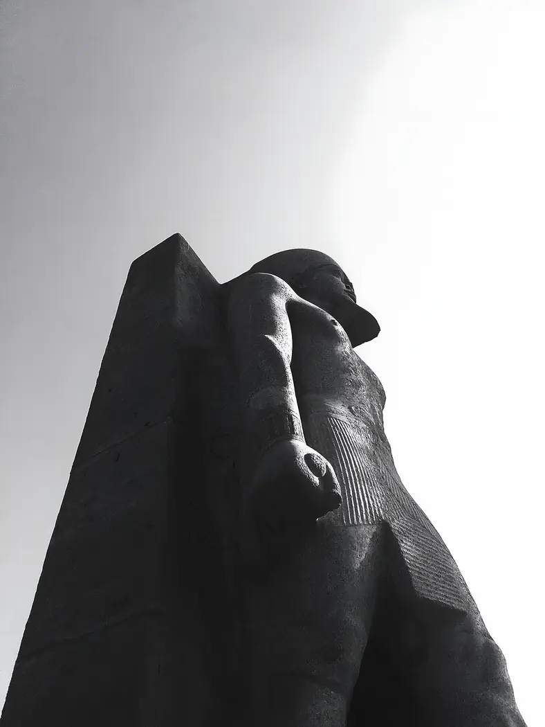 Close portrait of a Ramesses II statue