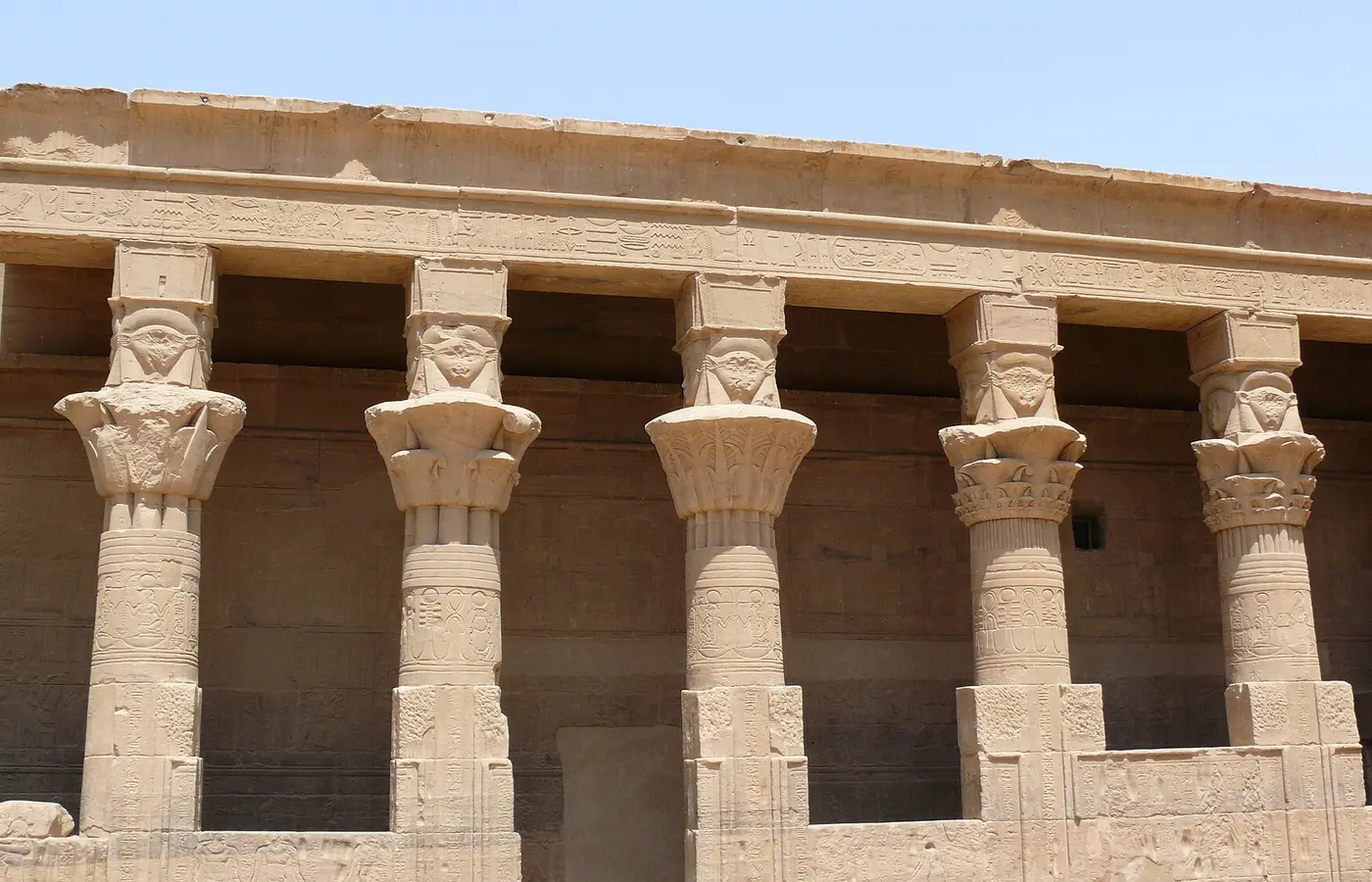 Grand colonnade of Philae Temple
