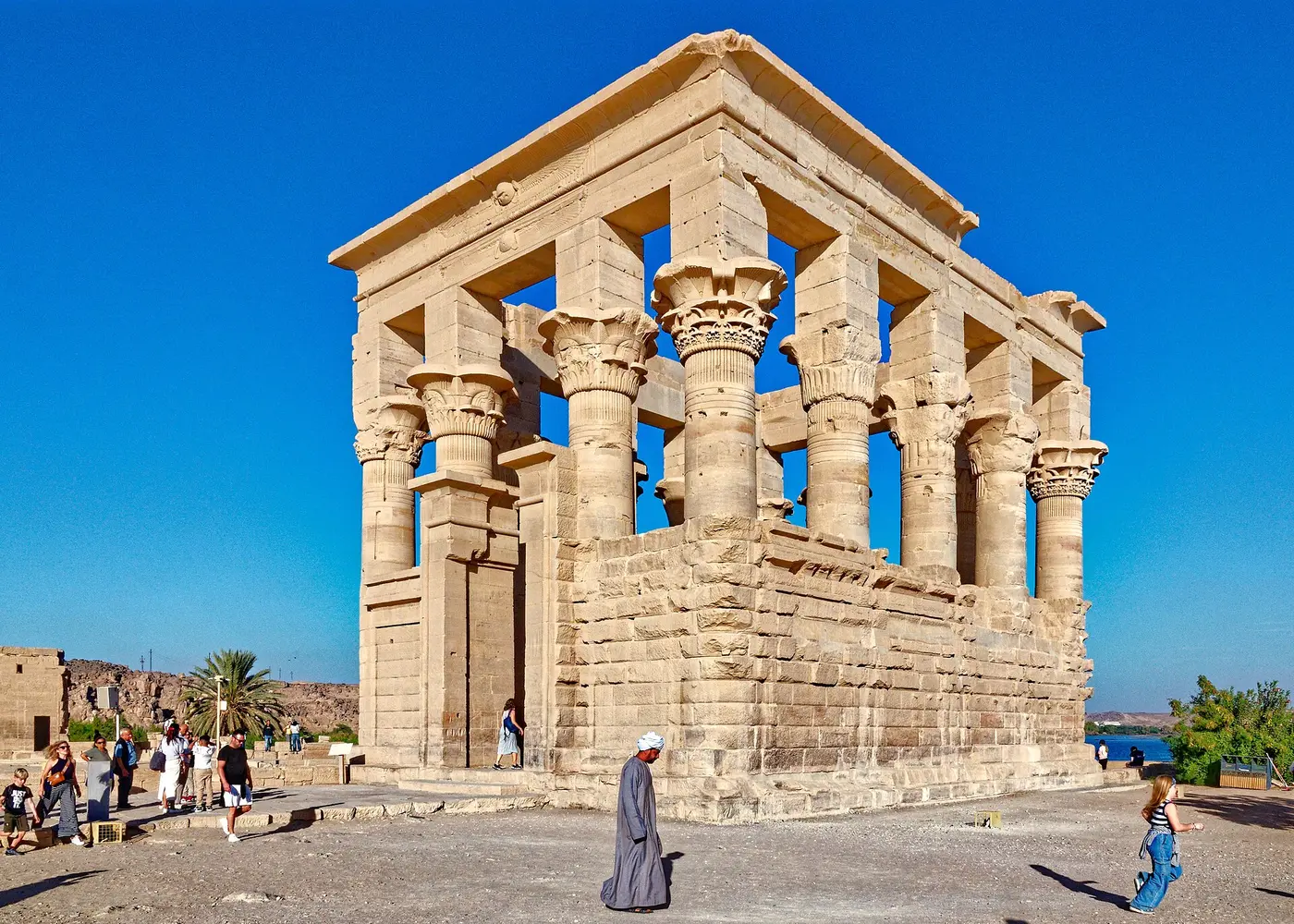 Open sandstone pavilion known as Trajan’s Kiosk