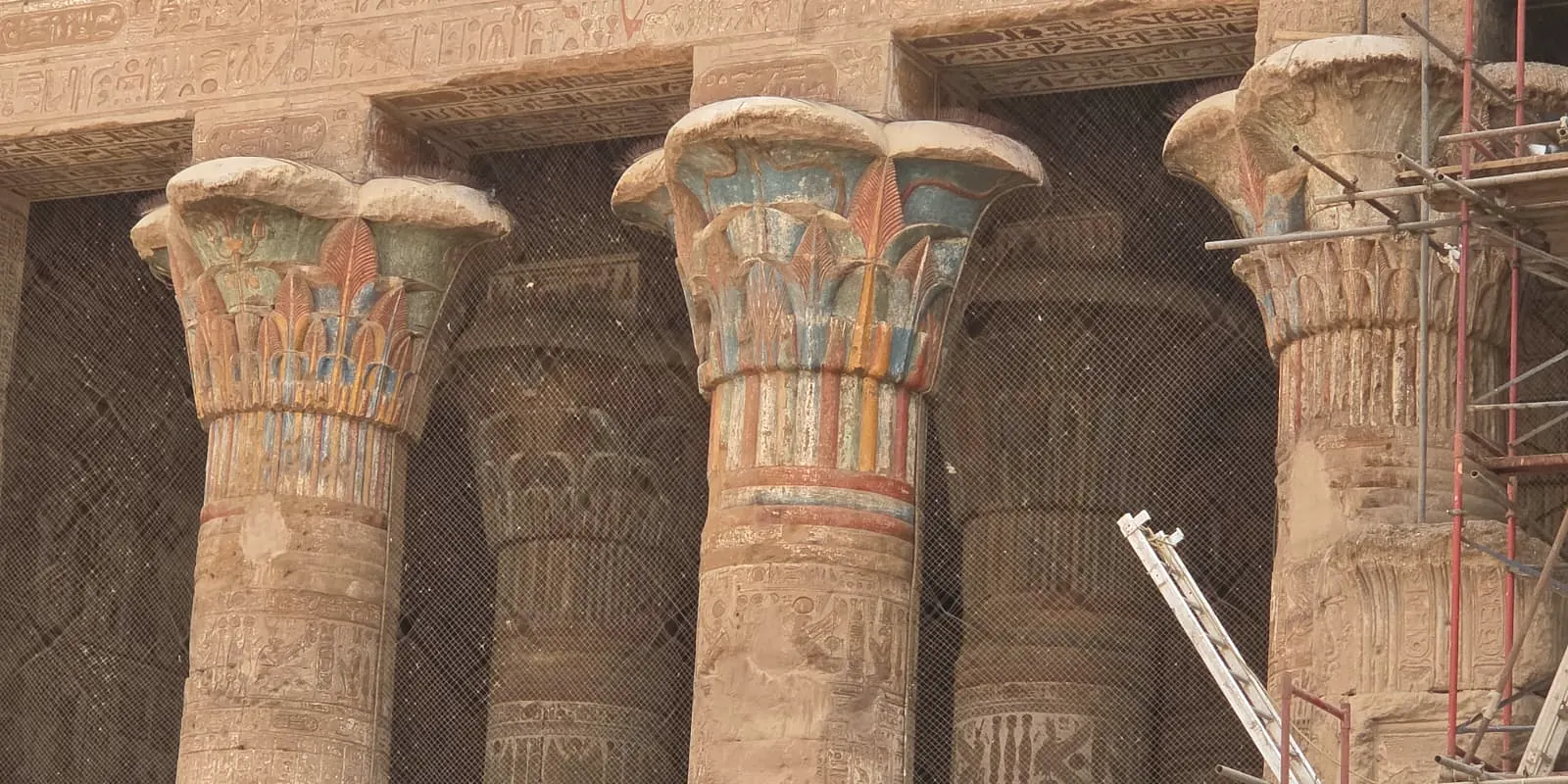 Restored front columns of the Temple of Esna