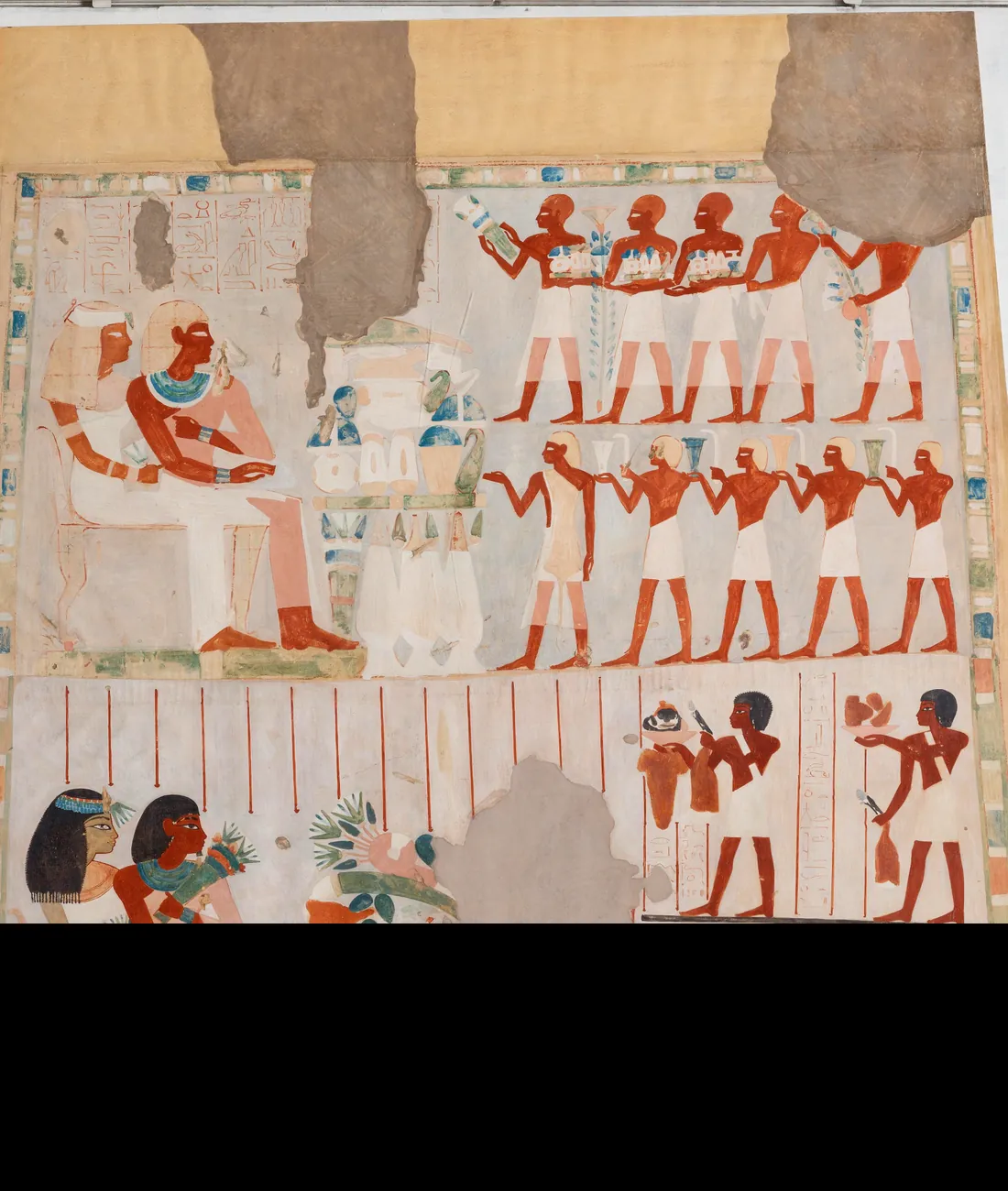 Colourful daily-life scene from an ancient Egyptian private tomb