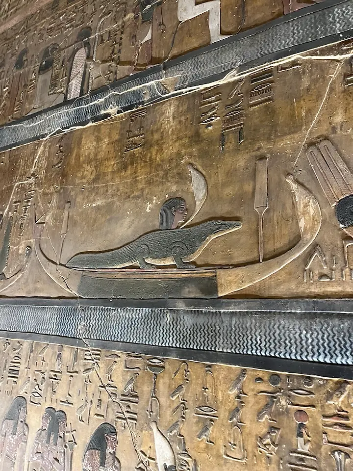 Painted reliefs in Seti I tomb KV17