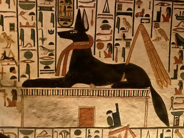 Nefertari QV66 Anubis wall painting