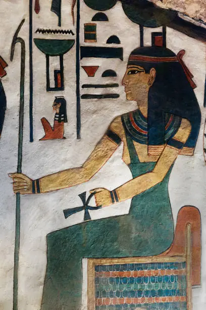 Painted royal woman in the Valley of the Queens