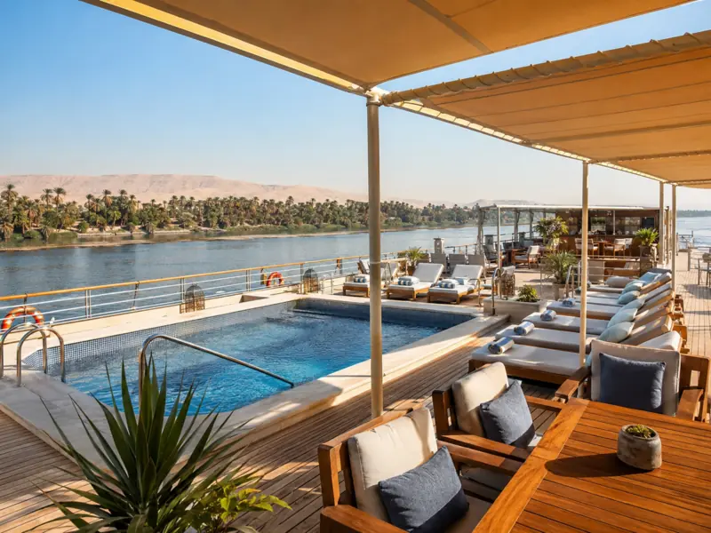 Deluxe Aswan Luxor Cruise sun deck