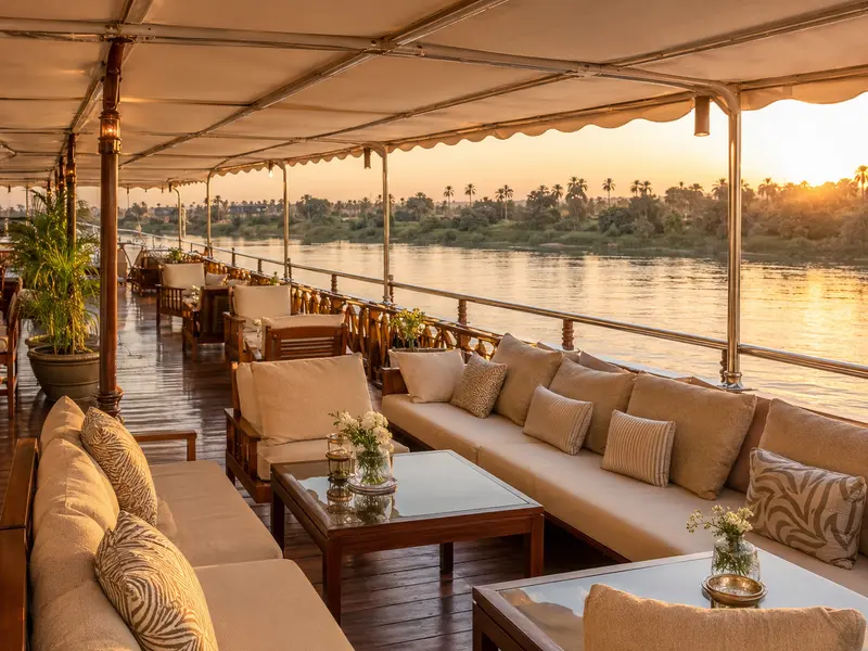 Elegant sun deck experience on an Egypt Cheap Nile Cruise