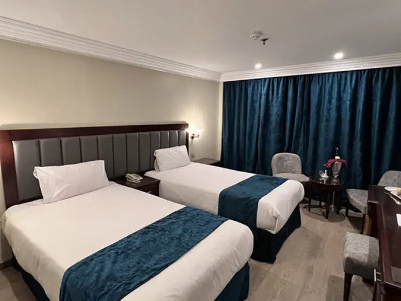 Twin cabin with Nile cruise amenities