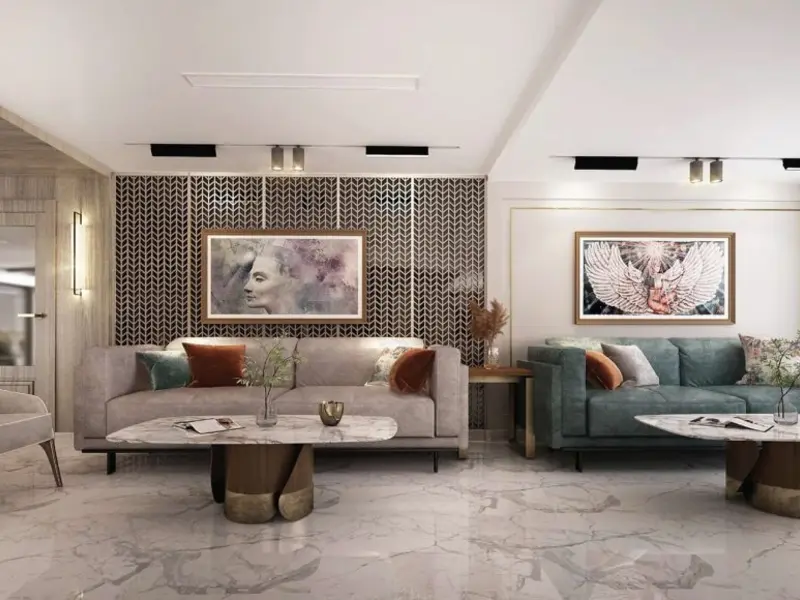 Reception and lobby area on board